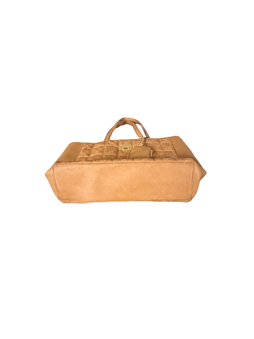 Steve Madden Tan Quilted Tote with Detachable Pouch - Picture 10 of 13